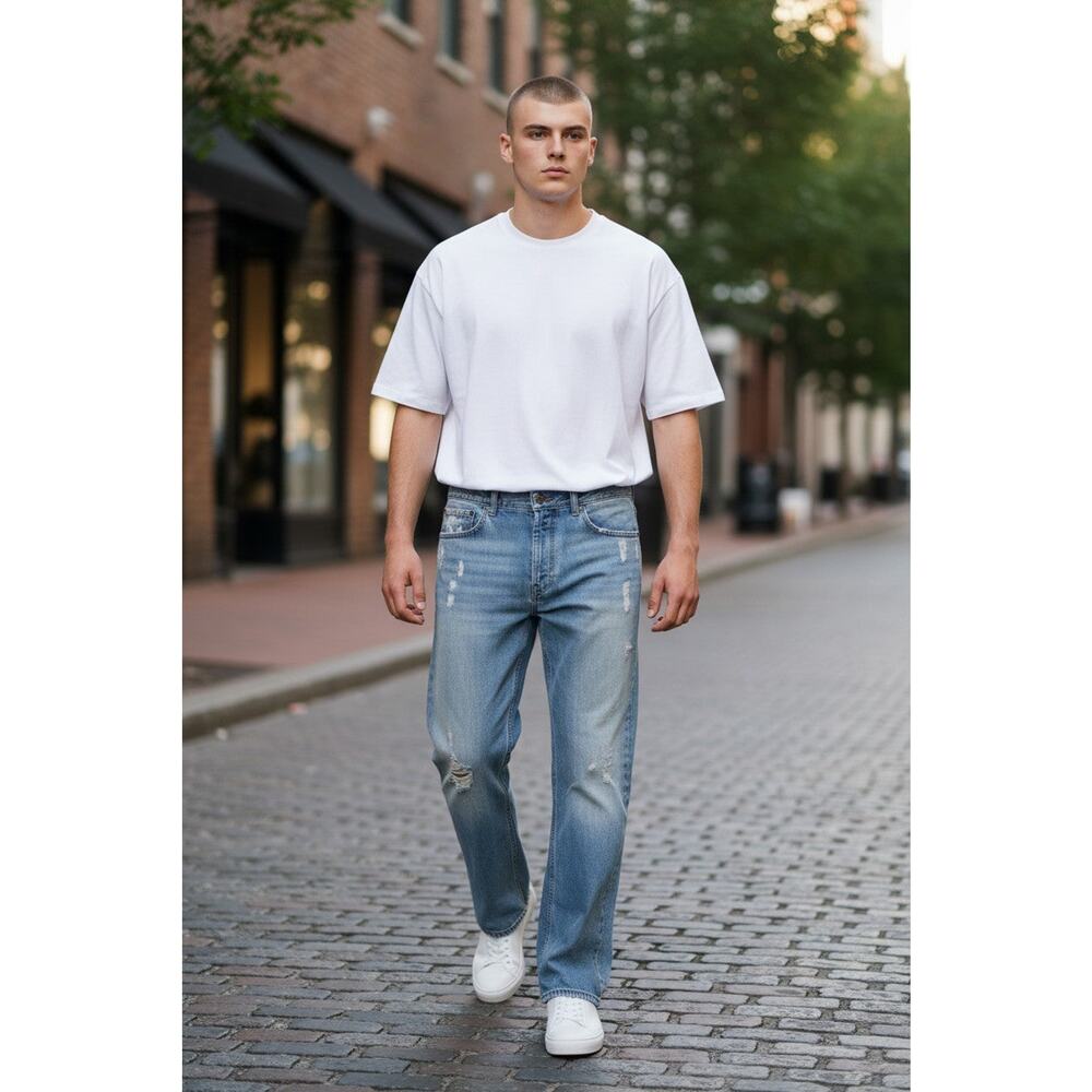 American Eagle Men’s Straight Leg Jeans 34x34 Blue Denim – Worn Once